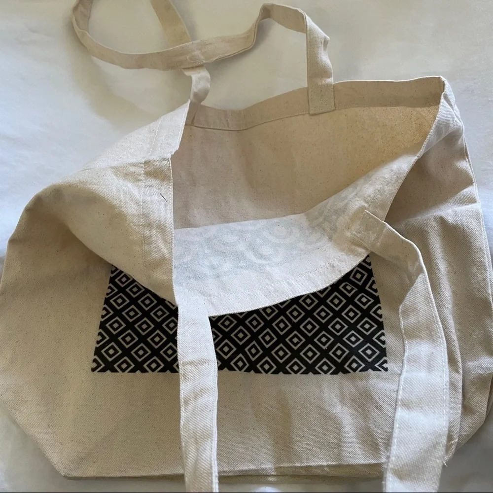 C Initial Monogram Canvas Tote Bag